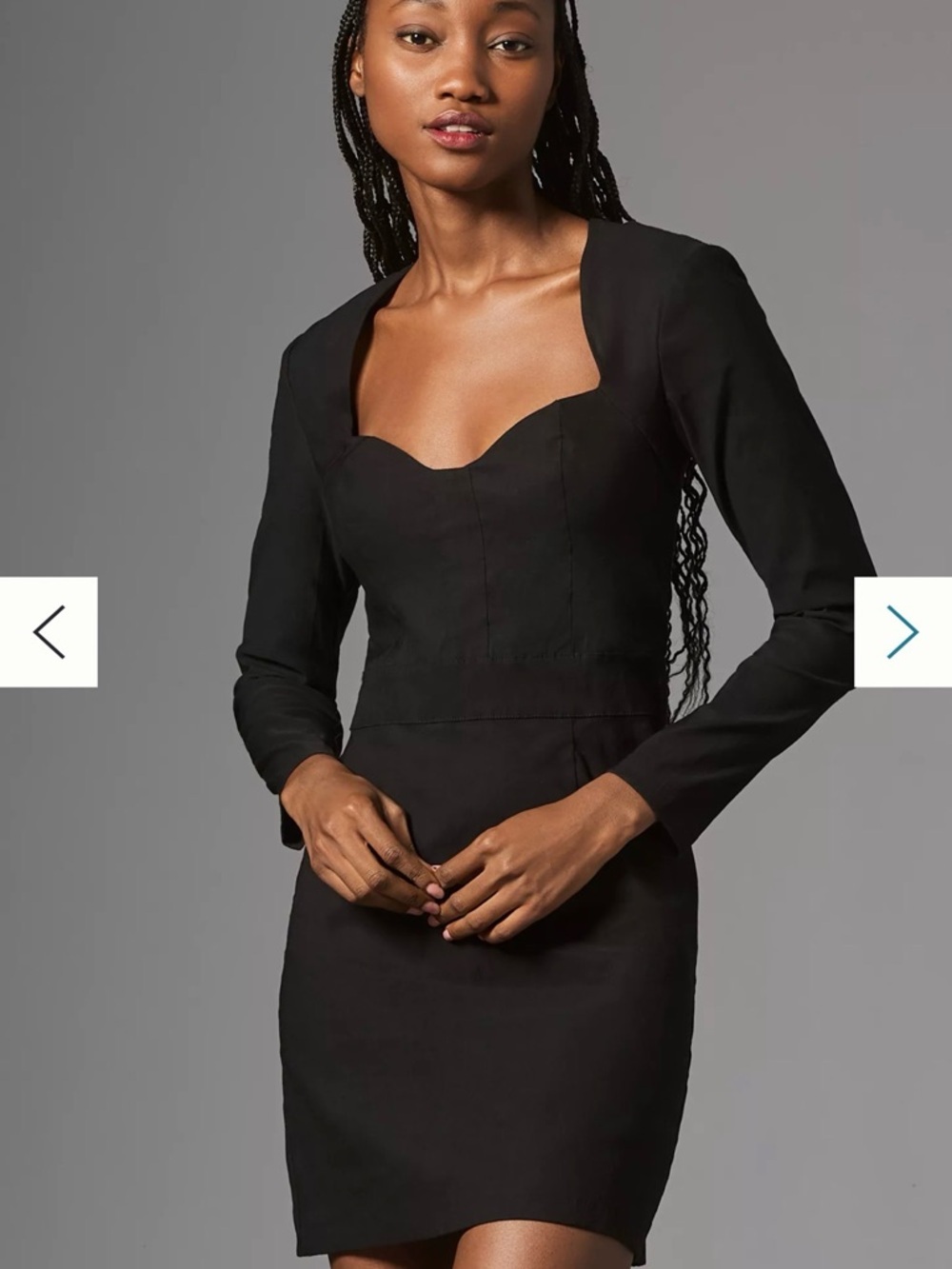 Anthropologie Long-Sleeve Sweetheart Slim Mini Dress
